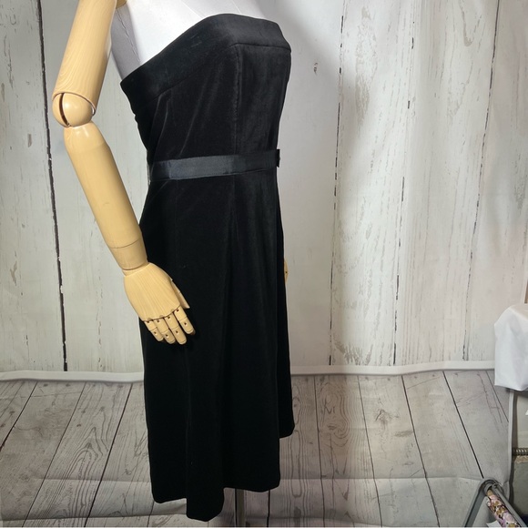 NEW NWT J. Crew Black Velvet Bow Strapless Fitted Cocktail Party Dress Size 6 - Picture 5 of 16